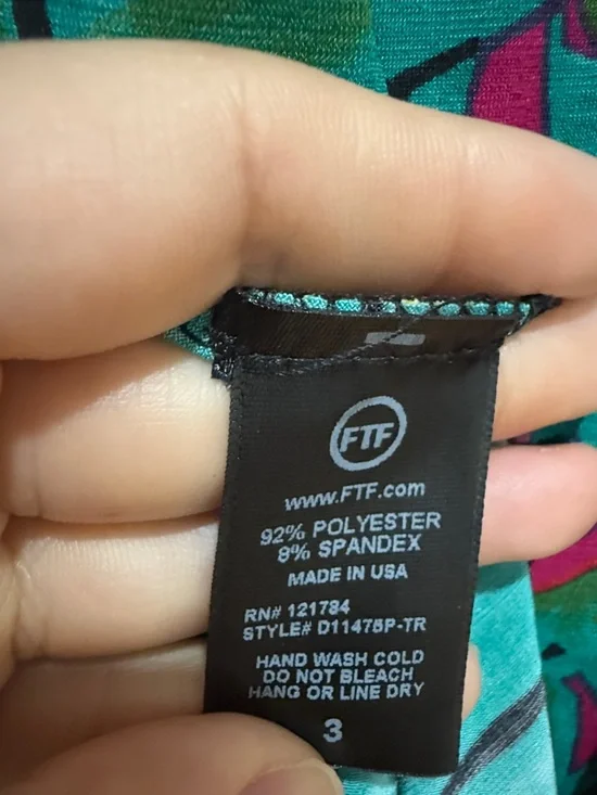 Fashion To Figure Multi Color Tropical Print Sleeveless High Low Dress Size 3X - Picture 5 of 6